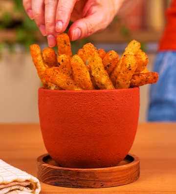Batata Frita Recheada com Queijo